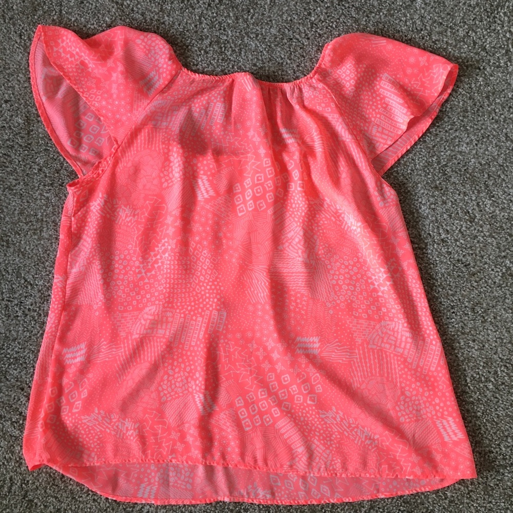 Flirty bright peach summer blouse